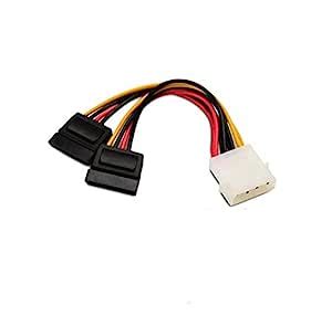 Fexy 4 Pin Molex To Dual SATA Power Y Cable Adapter HDD DVD Hard Drive