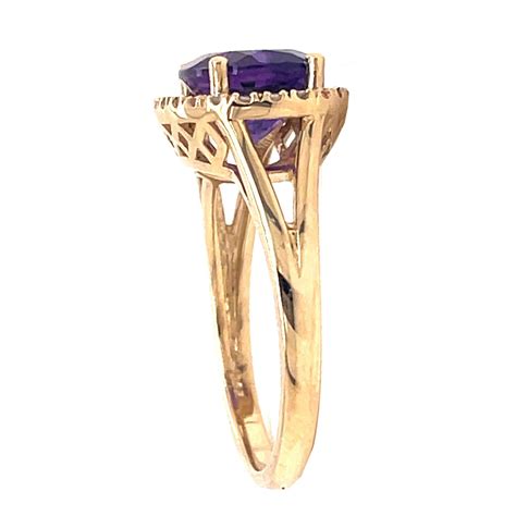 Amethyst & Diamond Ring - GoldInArt.com