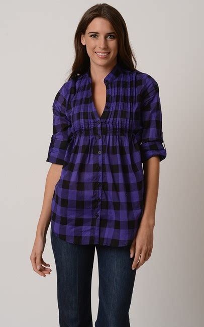 Miley Cyrus Max Azria Purple Plaid Shirt Dress Purple Plaid Shirt