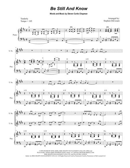 Be Still And Know Sheet Music Steven Curtis Chapman Instrumental