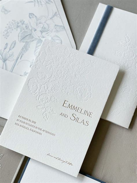 Embossed Wedding Invitations Letterpress Wedding Invitations