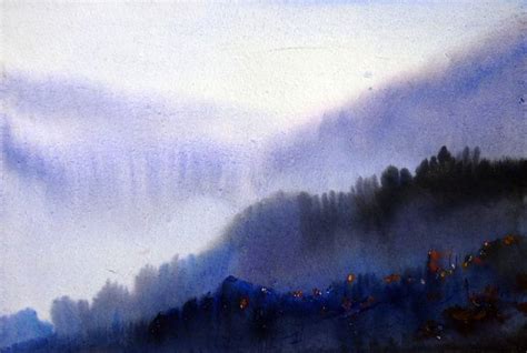 Beauty Of Monsoon Himalaya Mountain Painting By Samiran Sarkar