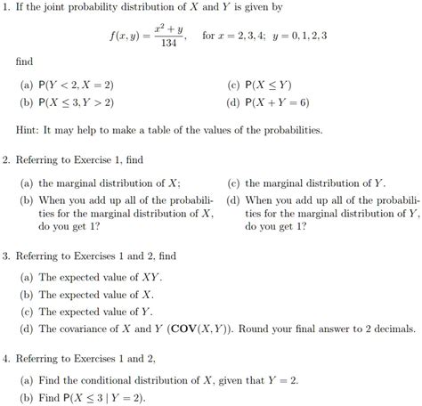 SOLVED If The Joint Probability Distribution Of X And Y Is Given By F