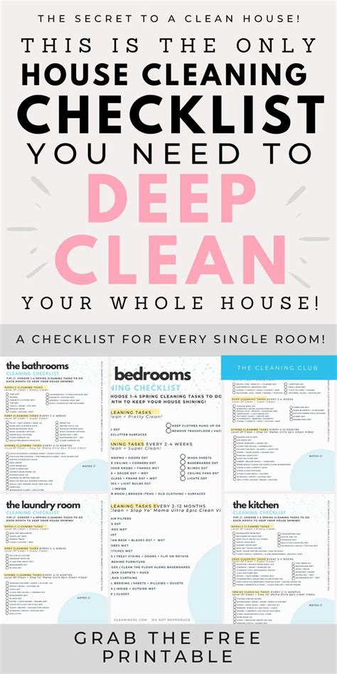 Use These Fabulous House Cleaning Checklists To Deep Clean Your Whole