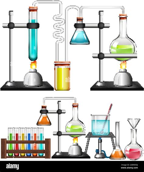 Set Of Science Equipments On White Background Stock Vector Image Art