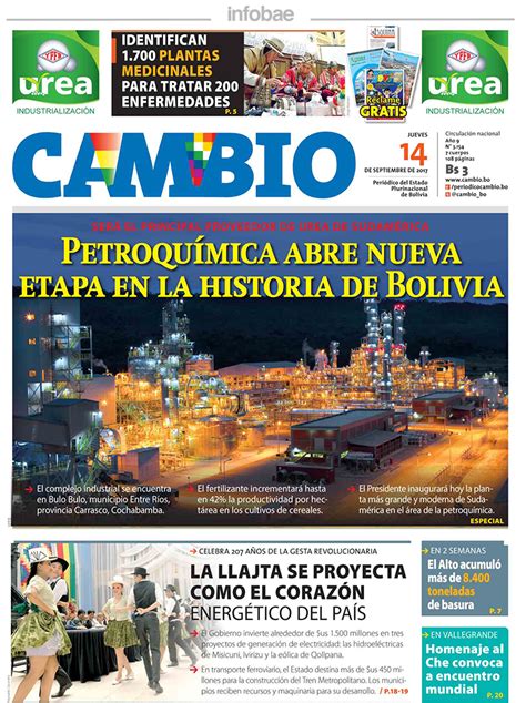 Cambio Bolivia Jueves 14 De Septiembre De 2017 Infobae