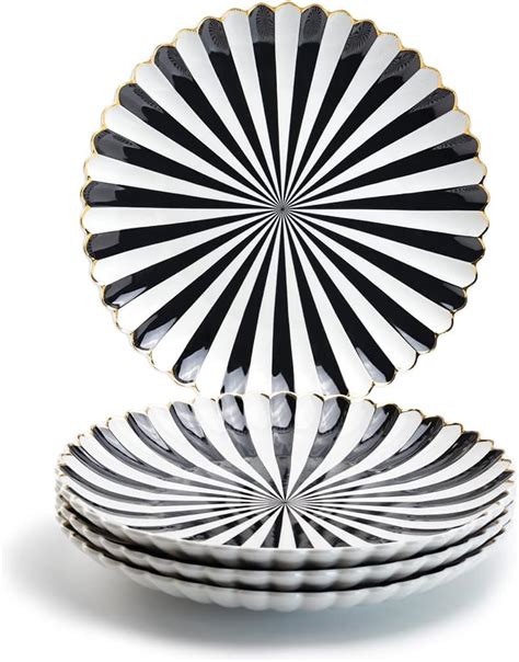 Amazon Grace Teaware Black And White Scallop Fine Porcelain