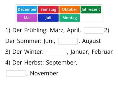 Monate jahreszeiten Учебные ресурсы
