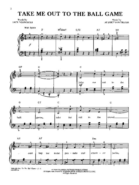 Take Me Out To The Ball Game Sheet Music By Pamela Schultz Sku 0120tp2x Stanton S Sheet Music