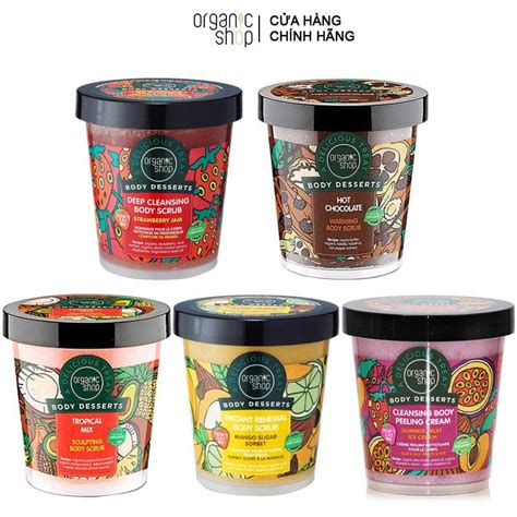 Tẩy Da Chết Body Organic Shop Body Desserts 450ml THẾ GIỚI SKINFOOD