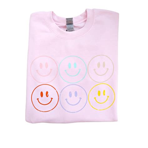 Smiley Face Sweatshirt Preppy Sweatshirt Smiley Face Trendy Etsy