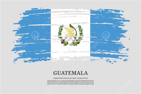 Vector Poster Featuring Guatemala Flag With Brush Stroke Effect And Details Vector Layout