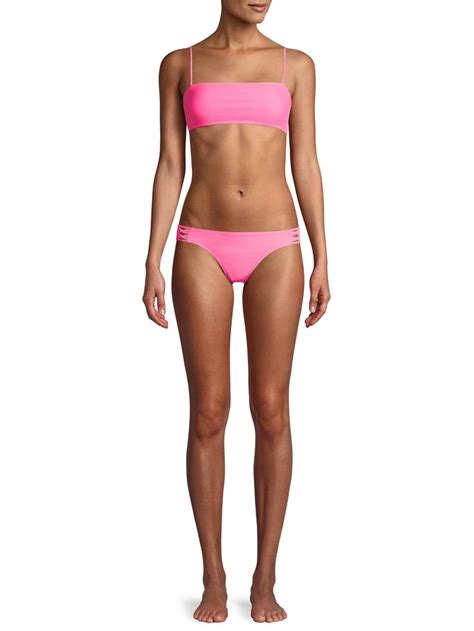 No Boundaries Juniors Solid Bandeau Promo Bikini Swimsuit Top Ad