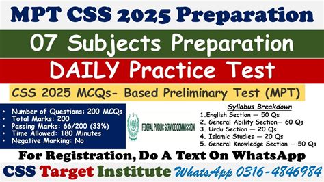 Css Mcqs Based Preliminary Test Mpt Preparation Css Mpt