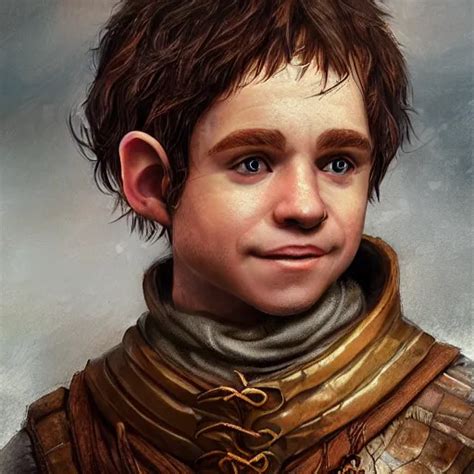 Realistic Portrait Of A Halfling Male Happy Bard Stable Diffusion