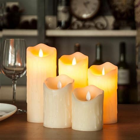 Flameless Led Candles Real Wax Battery Powered Flickering Pack Of