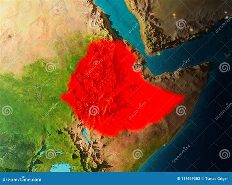 Orbit View Of Ethiopia Stock Illustration Illustration Of Lights