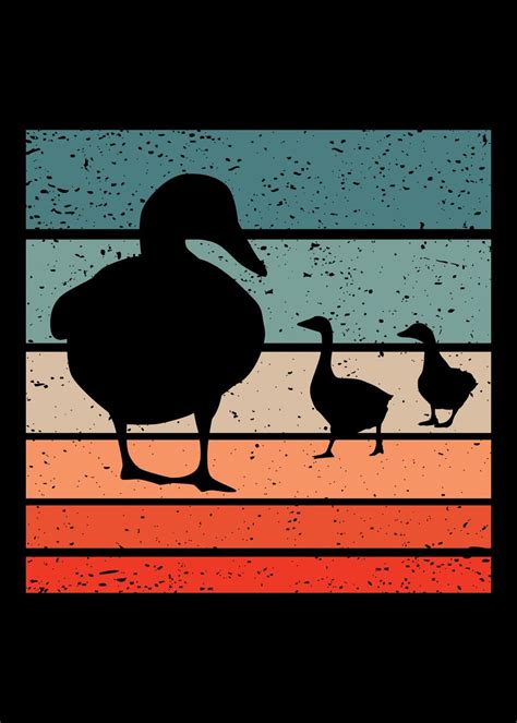 Duck Retro Vintage Poster Picture Metal Print Paint By Royalsigns