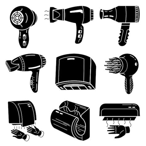 Premium Vector Dryer Icons Set Simple Style