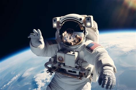 Premium Ai Image Astronaut In Space Giving Thumbs Up Cosmonaut