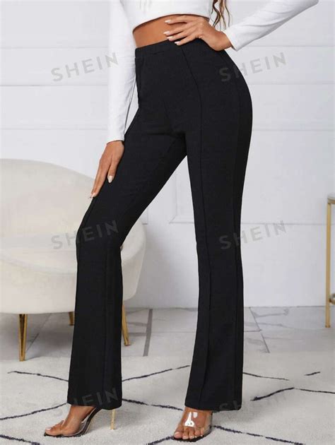 Shein Essnce High Waist Flare Leg Trousers Shein Uk