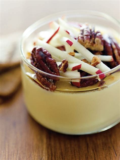 Pots de crème chocolat blanc érable pacanes et pommes Châtelaine