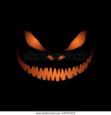 Scary Face Isolated On Black Background Stock Vector (Royalty Free) 149911052 | Shutterstock