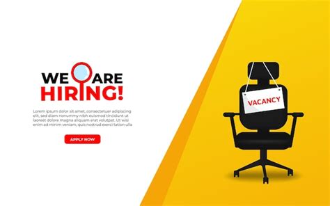 Premium Vector We Are Hiring Apply Now Announcement Banner Design