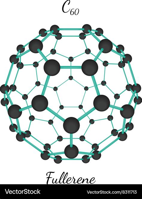 C Fullerene Molecule Royalty Free Vector Image