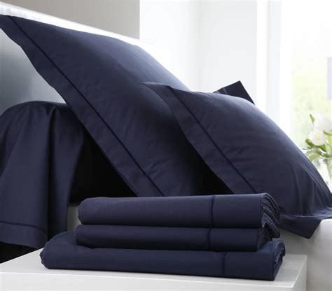 Housse De Couette Percale Easy BLANC DES VOSGES 140 X 200 Cm Navy