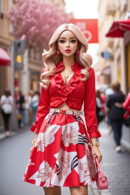 Premium AI Image | Barbie Inspired Red Outfits for Women's Fashion