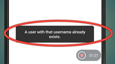 A User With That Username Already Exists Instagram YouTube