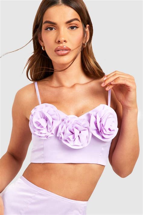 Lilac Satin Floral Strappy Cami Top Boohoo Uk