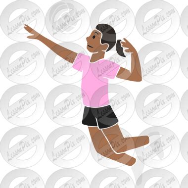 Jump Serve Stencil for Classroom / Therapy Use - Great Jump Serve Clipart