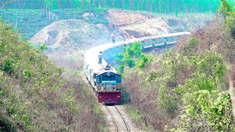 Parabat Express Train Passing Through The Hills Of Panchanag