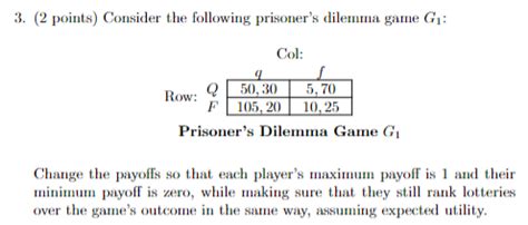 Solved Points Consider The Following Prisoner S Chegg