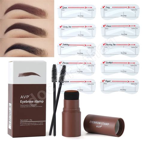 Eyebrow Stamp Stencil Kit One Step Brow Stamp Shaping Kit Waterproof