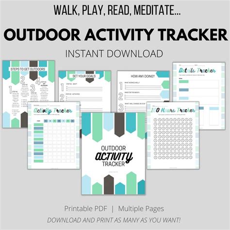 OUTDOOR ACTIVITY TRACKER Steps To Set Goals Daily Tracker Notes Pages