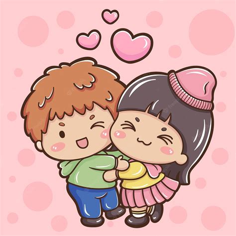 Premium Vector | Illustration of cartoon couple in valentine's day