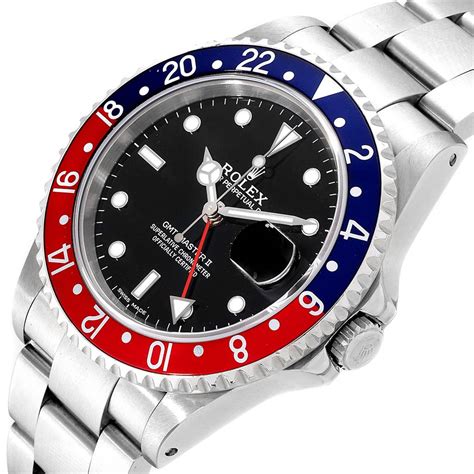 Rolex Gmt Master Ii Blue Red Pepsi Bezel Steel Mens Watch 16710 Swisswatchexpo