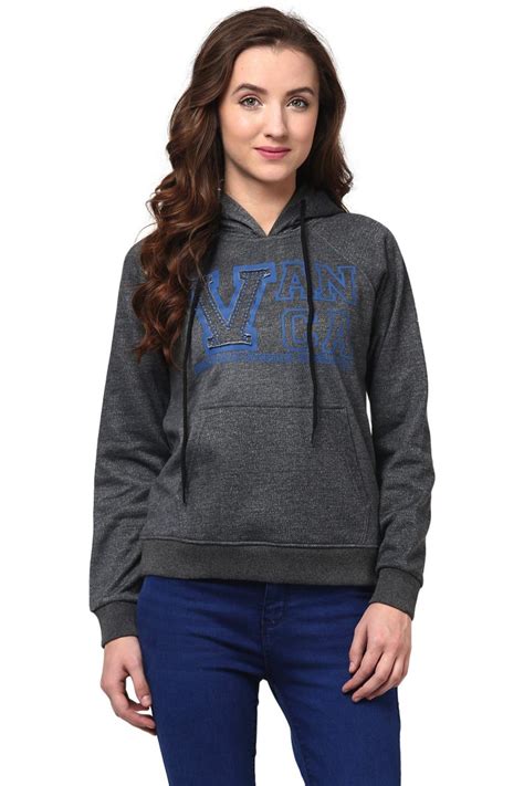 Hooded Sweatshirt In Grey Color With V Patch Ssf460089 Sweatshirt