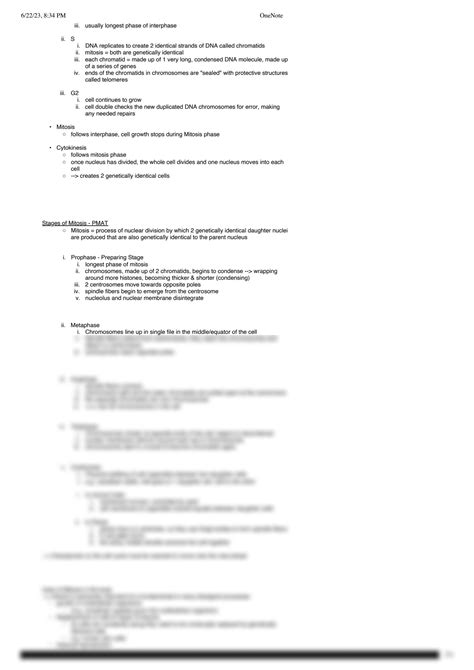 Solution Cambridge As Biology Notes Chap Mitotic Cell Cycle