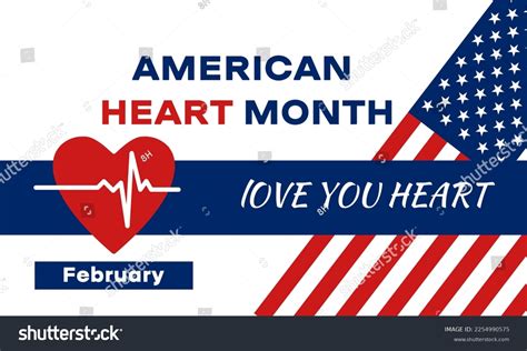 American Heart Month Background Poster Card Stock Vector (Royalty Free ...