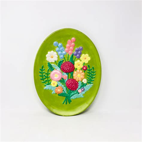 Vintage Holland Mold Floral Plate Hand Painted Ceramic Plate Etsy De