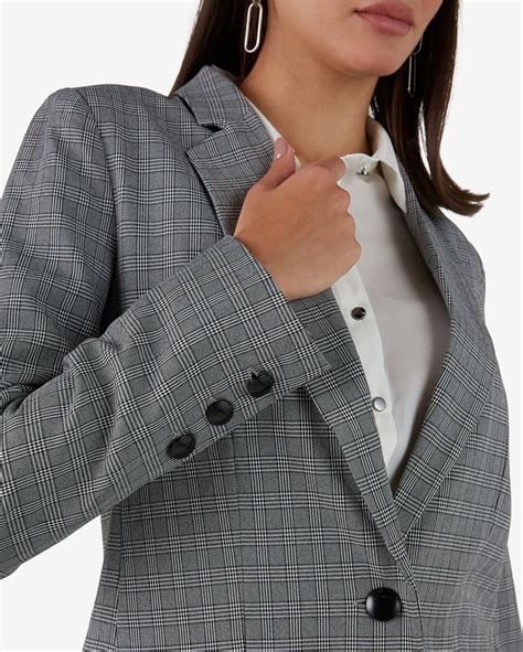 Riachuelo Blazer Feminino Alongado Xadrez Cinza Ak By Riachuelo