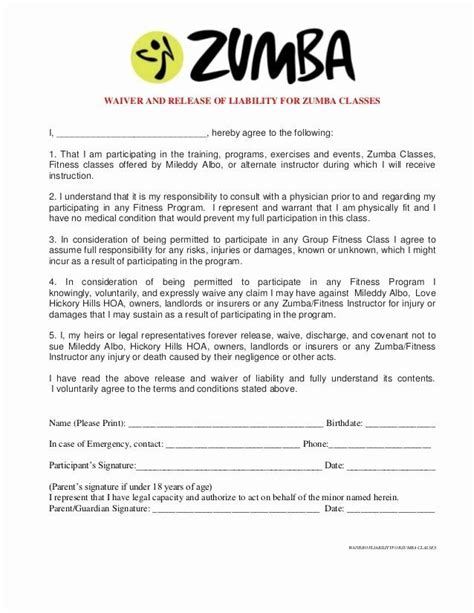 Free Liability Waiver Form Template