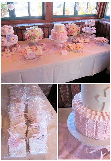 Green Beansie Ink Baptism Girl Christening Dessert Table