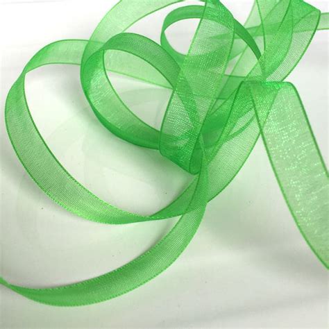 5m Green Organza Ribbon Green Ribbon Green Ribbon 10mm Etsy Ribbon