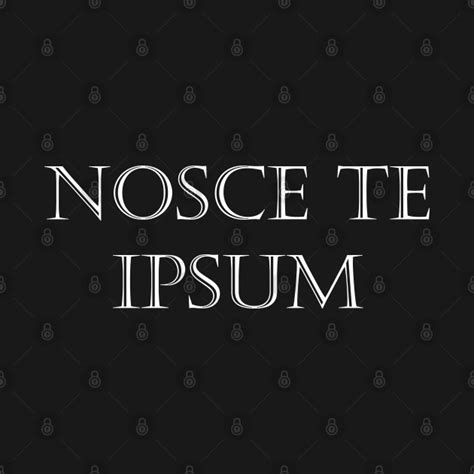 Nosce Te Ipsum — Know Thyself In Latin Latin Quote T Shirt