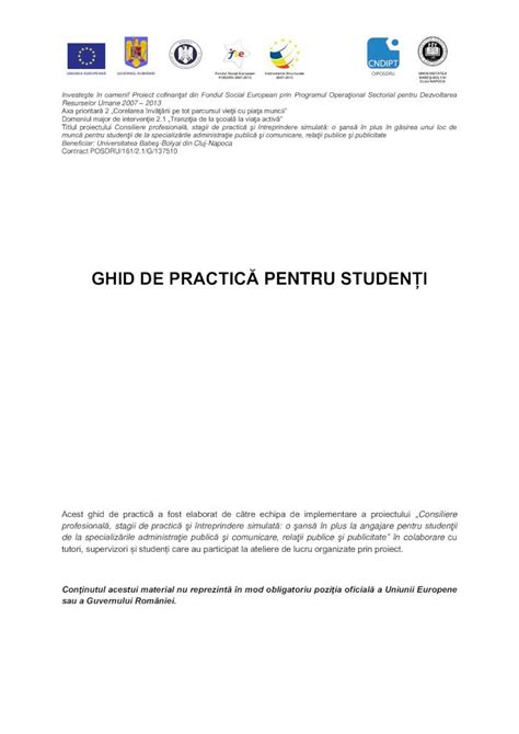 PDF GHID DE PRACTICĂ PENTRU STUDENȚI DOKUMEN TIPS